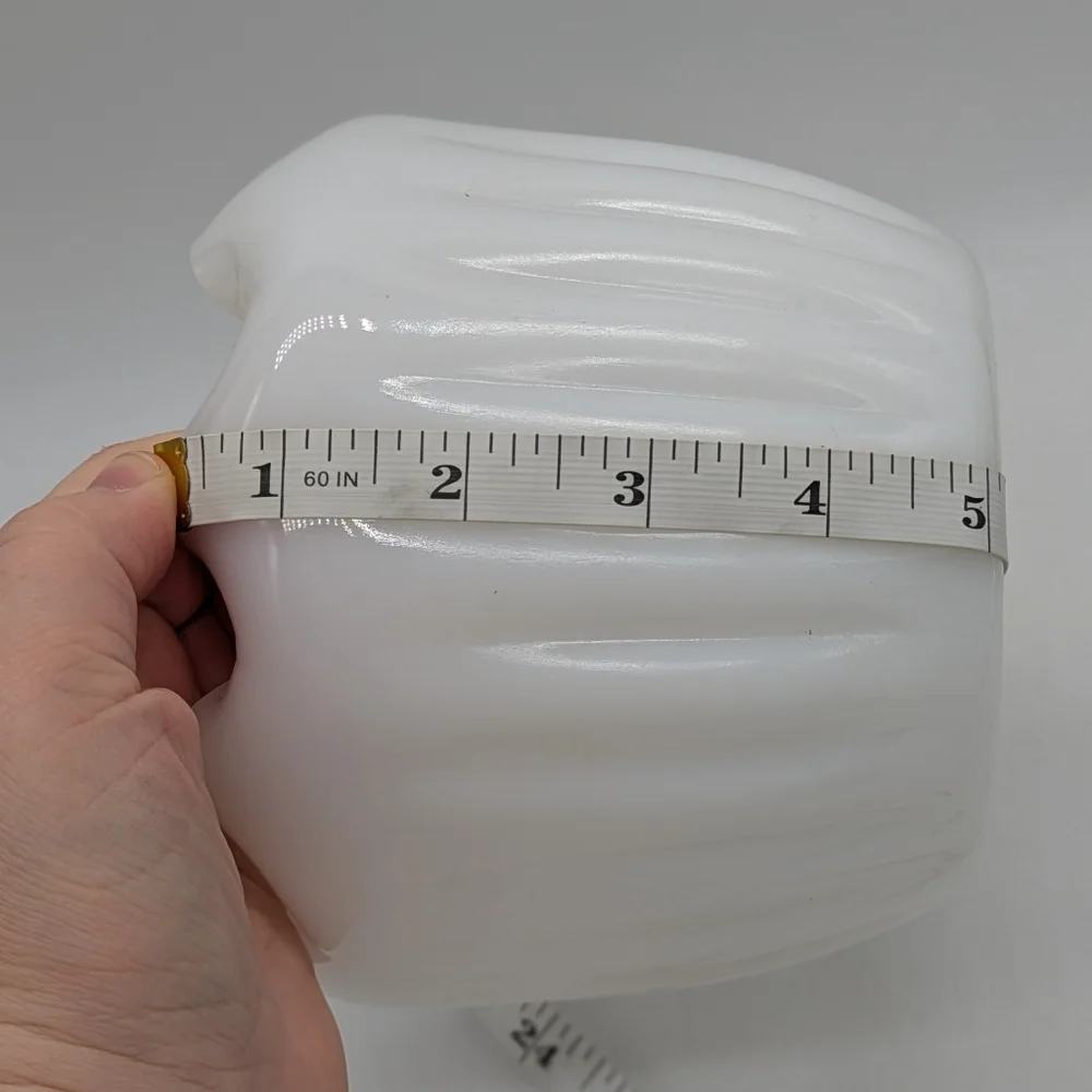 Vintage Pinch Ruffle Scalloped Edge White Milk Glass Vase